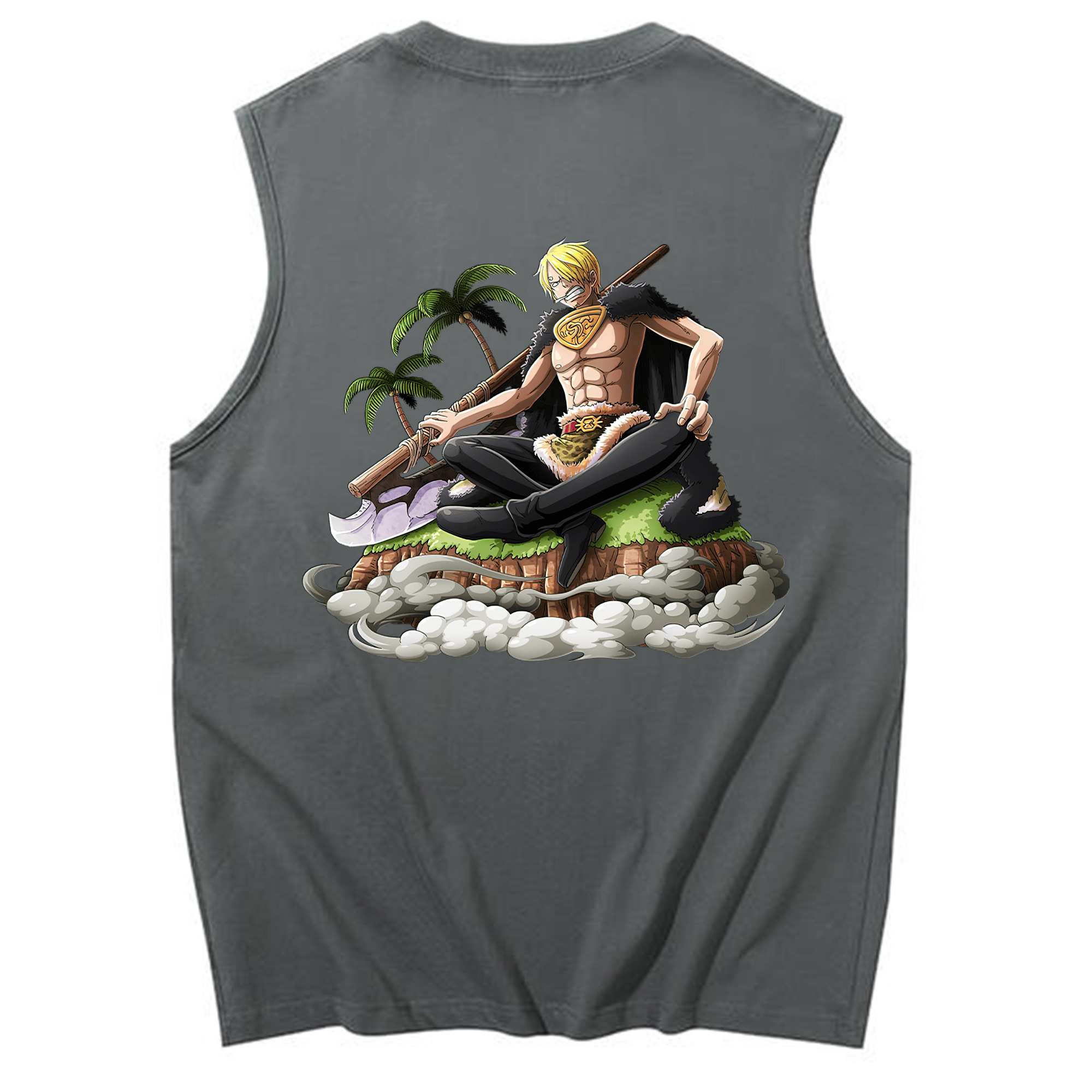 （画像用） ワンピース サンジ ONE PIECE Sanji コットン100％タンクトップ（背面プリント）